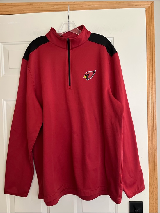 NFL Other - Men’s NFL team apparel Arizona Cardinals red black 1/4 zip jacket shirt. 2XL